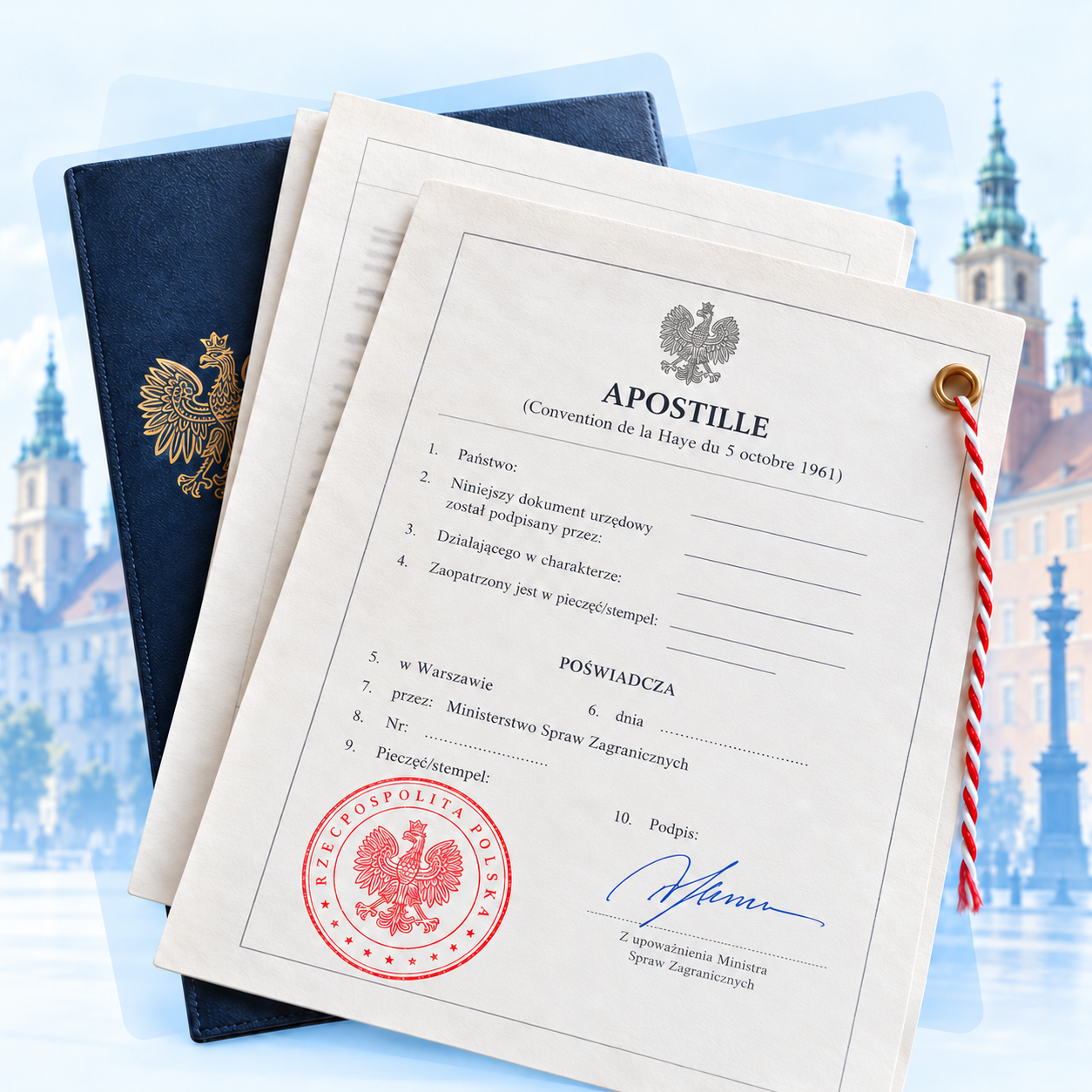 Иллюстрация апостиля на польском документе