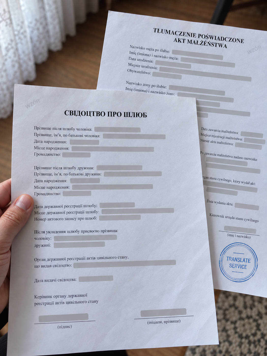 Свидетельство о браке на украинском и перевод на польский — Translate Service