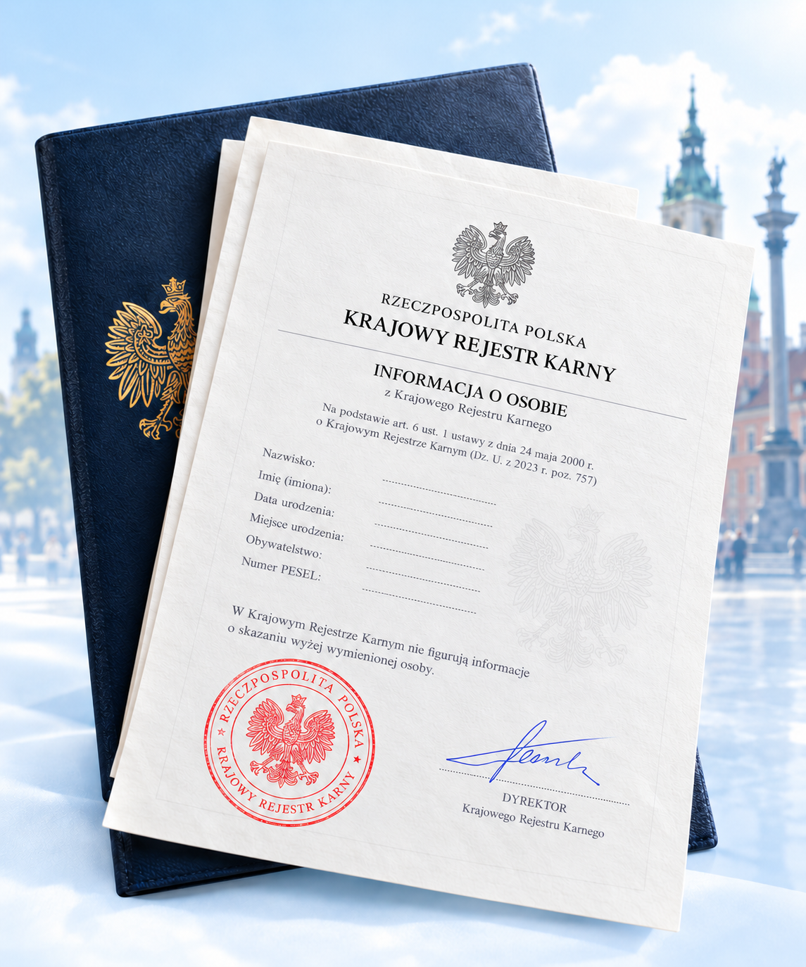 Illustration of a certificate from Poland’s KRK register