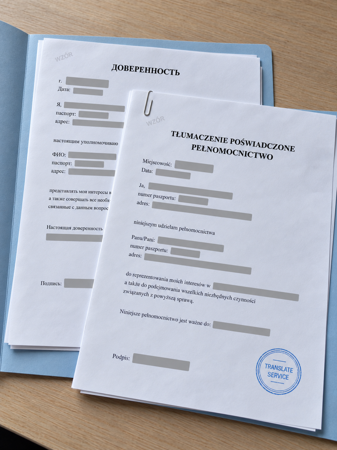 Доверенность на русском и заверенный перевод на польский — Translate Service